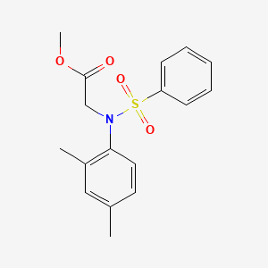 molecular formula C17H19NO4S B2866286 Methyl N-(2,4-dimethylphenyl)-N-(phenylsulfonyl)glycinate CAS No. 331750-15-3
