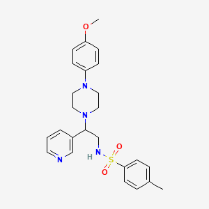 molecular formula C25H30N4O3S B2866287 N-[2-[4-(4-methoxyphenyl)piperazin-1-yl]-2-pyridin-3-ylethyl]-4-methylbenzenesulfonamide CAS No. 863558-89-8