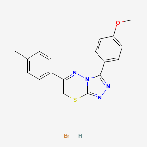 molecular formula C18H17BrN4OS B2866288 3-(4-methoxyphenyl)-6-(p-tolyl)-7H-[1,2,4]triazolo[3,4-b][1,3,4]thiadiazine hydrobromide CAS No. 1179458-06-0