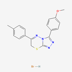 molecular formula C18H17BrN4OS B2866288 3-(4-甲氧基苯基)-6-(对甲基苯基)-7H-[1,2,4]三唑并[3,4-b][1,3,4]噻二嗪氢溴酸盐 CAS No. 1179458-06-0