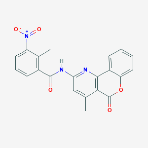 2-methyl-N-(4-methyl-5-oxo-5H-chromeno[4,3-b]pyridin-2-yl)-3-nitrobenzamide