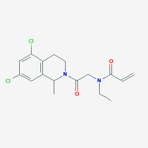 molecular formula C17H20Cl2N2O2 B2866297 N-[2-(5,7-Dichloro-1-methyl-3,4-dihydro-1H-isoquinolin-2-yl)-2-oxoethyl]-N-ethylprop-2-enamide CAS No. 2361825-74-1