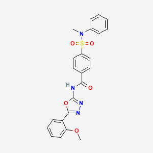 molecular formula C23H20N4O5S B2866298 N-[5-(2-methoxyphenyl)-1,3,4-oxadiazol-2-yl]-4-[methyl(phenyl)sulfamoyl]benzamide CAS No. 533869-70-4