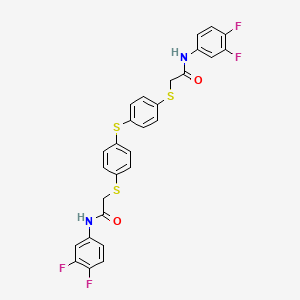 molecular formula C28H20F4N2O2S3 B2866300 2-({4-[(4-{[2-(3,4-二氟苯胺)-2-氧代乙基]硫代}苯基)硫代]苯基}硫代)-N-(3,4-二氟苯基)乙酰胺 CAS No. 882079-76-7