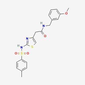 molecular formula C20H21N3O4S2 B2866306 N-(3-甲氧基苄基)-2-(2-(4-甲基苯磺酰胺)噻唑-4-基)乙酰胺 CAS No. 922101-29-9