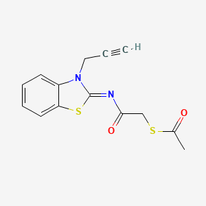 (Z)-S-(2-oxo-2-((3-(prop-2-yn-1-yl)benzo[d]thiazol-2(3H)-ylidene)amino)ethyl) ethanethioate