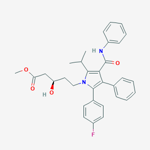 molecular formula C32H33FN2O4 B286631 methyl 5-[3-(anilinocarbonyl)-5-(4-fluorophenyl)-2-isopropyl-4-phenyl-1H-pyrrol-1-yl]-3-hydroxypentanoate 
