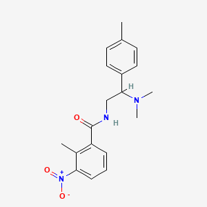 molecular formula C19H23N3O3 B2866312 N-(2-(dimethylamino)-2-(p-tolyl)ethyl)-2-methyl-3-nitrobenzamide CAS No. 899744-70-8