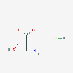 molecular formula C6H12ClNO3 B2866315 Methyl 3-(hydroxymethyl)azetidine-3-carboxylate;hydrochloride CAS No. 2375267-40-4