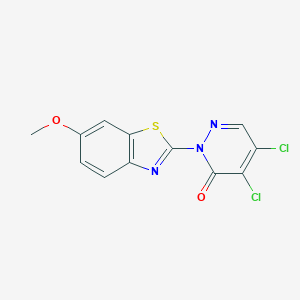 molecular formula C12H7Cl2N3O2S B286632 4,5-dichloro-2-(6-methoxy-1,3-benzothiazol-2-yl)-3(2H)-pyridazinone 