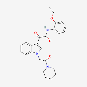 molecular formula C25H27N3O4 B2866320 N-(2-ethoxyphenyl)-2-oxo-2-[1-(2-oxo-2-piperidin-1-ylethyl)indol-3-yl]acetamide CAS No. 872862-01-6