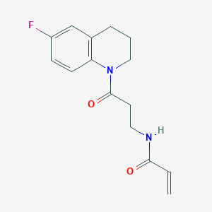 molecular formula C15H17FN2O2 B2866322 N-[3-(6-Fluoro-3,4-dihydro-2H-quinolin-1-yl)-3-oxopropyl]prop-2-enamide CAS No. 2198518-15-7