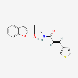 molecular formula C18H17NO3S B2866323 (E)-N-(2-(benzofuran-2-yl)-2-hydroxypropyl)-3-(thiophen-3-yl)acrylamide CAS No. 2035019-07-7