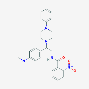 molecular formula C27H31N5O3 B2866328 N-(2-(4-(dimethylamino)phenyl)-2-(4-phenylpiperazin-1-yl)ethyl)-2-nitrobenzamide CAS No. 941986-16-9