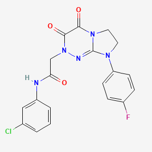 molecular formula C19H15ClFN5O3 B2866331 N-(3-氯苯基)-2-(8-(4-氟苯基)-3,4-二氧代-3,4,7,8-四氢咪唑并[2,1-c][1,2,4]三嗪-2(6H)-基)乙酰胺 CAS No. 941888-18-2