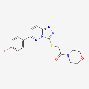 molecular formula C17H16FN5O2S B2866334 2-((6-(4-Fluorophenyl)-[1,2,4]triazolo[4,3-b]pyridazin-3-yl)thio)-1-morpholinoethanone CAS No. 894058-63-0