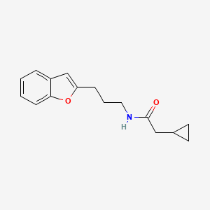 molecular formula C16H19NO2 B2866338 N-(3-(benzofuran-2-yl)propyl)-2-cyclopropylacetamide CAS No. 2034603-79-5