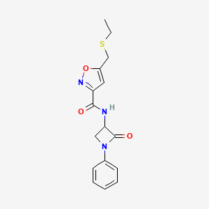 5-[(ethylsulfanyl)methyl]-N-(2-oxo-1-phenylazetidin-3-yl)-1,2-oxazole-3-carboxamide