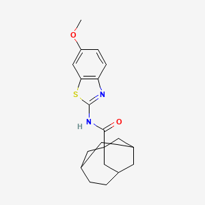 molecular formula C20H24N2O2S B2866341 N-(6-甲氧基苯并噻唑-2-基)三环[4.3.1.1<3,8>]十一烷基甲酰胺 CAS No. 881441-49-2