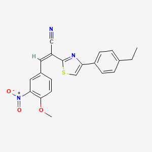 (Z)-2-(4-(4-ethylphenyl)thiazol-2-yl)-3-(4-methoxy-3-nitrophenyl)acrylonitrile