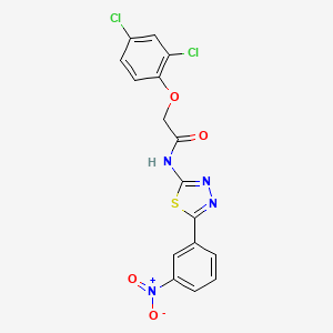 molecular formula C16H10Cl2N4O4S B2866350 2-(2,4-二氯苯氧基)-N-[5-(3-硝基苯基)-1,3,4-噻二唑-2-基]乙酰胺 CAS No. 392245-00-0