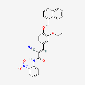 molecular formula C29H23N3O5 B2866352 (E)-2-氰基-3-[3-乙氧基-4-(萘-1-基甲氧基)苯基]-N-(2-硝基苯基)丙-2-烯酰胺 CAS No. 380562-79-8