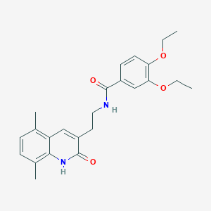 N-(2-(5,8-dimethyl-2-oxo-1,2-dihydroquinolin-3-yl)ethyl)-3,4-diethoxybenzamide