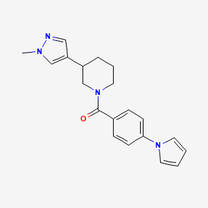 molecular formula C20H22N4O B2866368 3-(1-methyl-1H-pyrazol-4-yl)-1-[4-(1H-pyrrol-1-yl)benzoyl]piperidine CAS No. 2320924-90-9