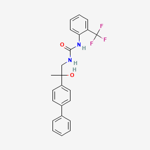 molecular formula C23H21F3N2O2 B2866375 1-(2-([1,1'-联苯]-4-基)-2-羟基丙基)-3-(2-(三氟甲基)苯基)脲 CAS No. 1396716-99-6