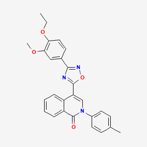 molecular formula C27H23N3O4 B2866381 4-[3-(4-ethoxy-3-methoxyphenyl)-1,2,4-oxadiazol-5-yl]-2-(4-methylphenyl)isoquinolin-1(2H)-one CAS No. 1326843-37-1
