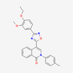 molecular formula C27H23N3O4 B2866381 4-[3-(4-乙氧基-3-甲氧基苯基)-1,2,4-恶二唑-5-基]-2-(4-甲基苯基)异喹啉-1(2H)-酮 CAS No. 1326843-37-1