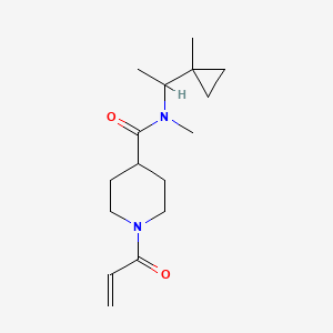 molecular formula C16H26N2O2 B2866382 N-Methyl-N-[1-(1-methylcyclopropyl)ethyl]-1-prop-2-enoylpiperidine-4-carboxamide CAS No. 2361750-40-3