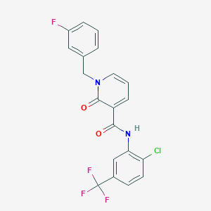 molecular formula C20H13ClF4N2O2 B2866385 N-(2-chloro-5-(trifluoromethyl)phenyl)-1-(3-fluorobenzyl)-2-oxo-1,2-dihydropyridine-3-carboxamide CAS No. 899947-63-8