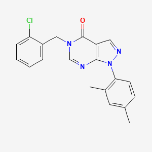 molecular formula C20H17ClN4O B2866387 5-[(2-Chlorophenyl)methyl]-1-(2,4-dimethylphenyl)pyrazolo[3,4-d]pyrimidin-4-one CAS No. 895005-47-7