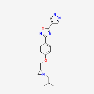 3-[4-[[1-(2-Methylpropyl)aziridin-2-yl]methoxy]phenyl]-5-(1-methylpyrazol-4-yl)-1,2,4-oxadiazole
