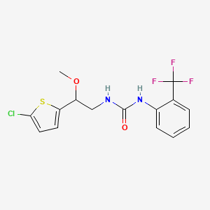 molecular formula C15H14ClF3N2O2S B2866391 1-(2-(5-Chlorothiophen-2-yl)-2-methoxyethyl)-3-(2-(trifluoromethyl)phenyl)urea CAS No. 2034411-44-2