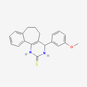 4-(3-methoxyphenyl)-1,3,4,5,6,7-hexahydro-2H-benzo[6,7]cyclohepta[1,2-d]pyrimidine-2-thione