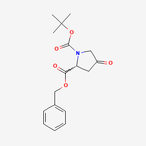 molecular formula C17H21NO5 B2866395 1-Boc-4-oxo-D-proline benzyl ester CAS No. 224627-26-3