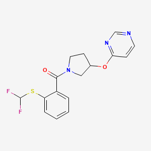 (2-((Difluoromethyl)thio)phenyl)(3-(pyrimidin-4-yloxy)pyrrolidin-1-yl)methanone