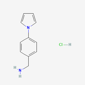 molecular formula C11H13ClN2 B2866398 [4-(Pyrrol-1-YL)phenyl]methanamine hcl CAS No. 465514-27-6; 886457-43-8