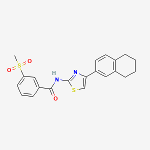 molecular formula C21H20N2O3S2 B2866400 3-(甲磺酰基)-N-(4-(5,6,7,8-四氢萘-2-基)噻唑-2-基)苯甲酰胺 CAS No. 896292-66-3
