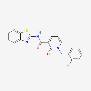 molecular formula C20H14FN3O2S B2866404 N-(benzo[d]thiazol-2-yl)-1-(2-fluorobenzyl)-2-oxo-1,2-dihydropyridine-3-carboxamide CAS No. 941910-26-5