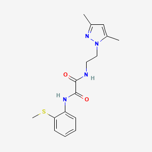 molecular formula C16H20N4O2S B2866405 N1-(2-(3,5-dimethyl-1H-pyrazol-1-yl)ethyl)-N2-(2-(methylthio)phenyl)oxalamide CAS No. 1211008-39-7