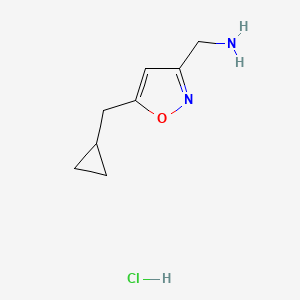 [5-(Cyclopropylmethyl)-1,2-oxazol-3-yl]methanamine;hydrochloride