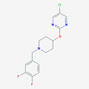 molecular formula C16H16ClF2N3O B2866417 5-Chloro-2-[1-[(3,4-difluorophenyl)methyl]piperidin-4-yl]oxypyrimidine CAS No. 2415523-08-7