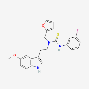 3-(3-fluorophenyl)-1-(furan-2-ylmethyl)-1-(2-(5-methoxy-2-methyl-1H-indol-3-yl)ethyl)thiourea