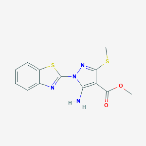 molecular formula C13H12N4O2S2 B286642 methyl 5-amino-1-(1,3-benzothiazol-2-yl)-3-(methylsulfanyl)-1H-pyrazole-4-carboxylate 
