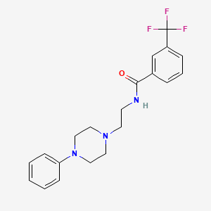 molecular formula C20H22F3N3O B2866424 N-(2-(4-phenylpiperazin-1-yl)ethyl)-3-(trifluoromethyl)benzamide CAS No. 1049443-47-1