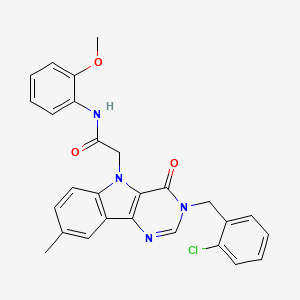 2-(3-(2-chlorobenzyl)-8-methyl-4-oxo-3H-pyrimido[5,4-b]indol-5(4H)-yl)-N-(2-methoxyphenyl)acetamide