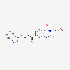 molecular formula C22H22N4O3S B2866429 N-[2-(1H-indol-3-yl)ethyl]-3-(2-methoxyethyl)-4-oxo-2-sulfanylidene-1H-quinazoline-7-carboxamide CAS No. 442531-98-8